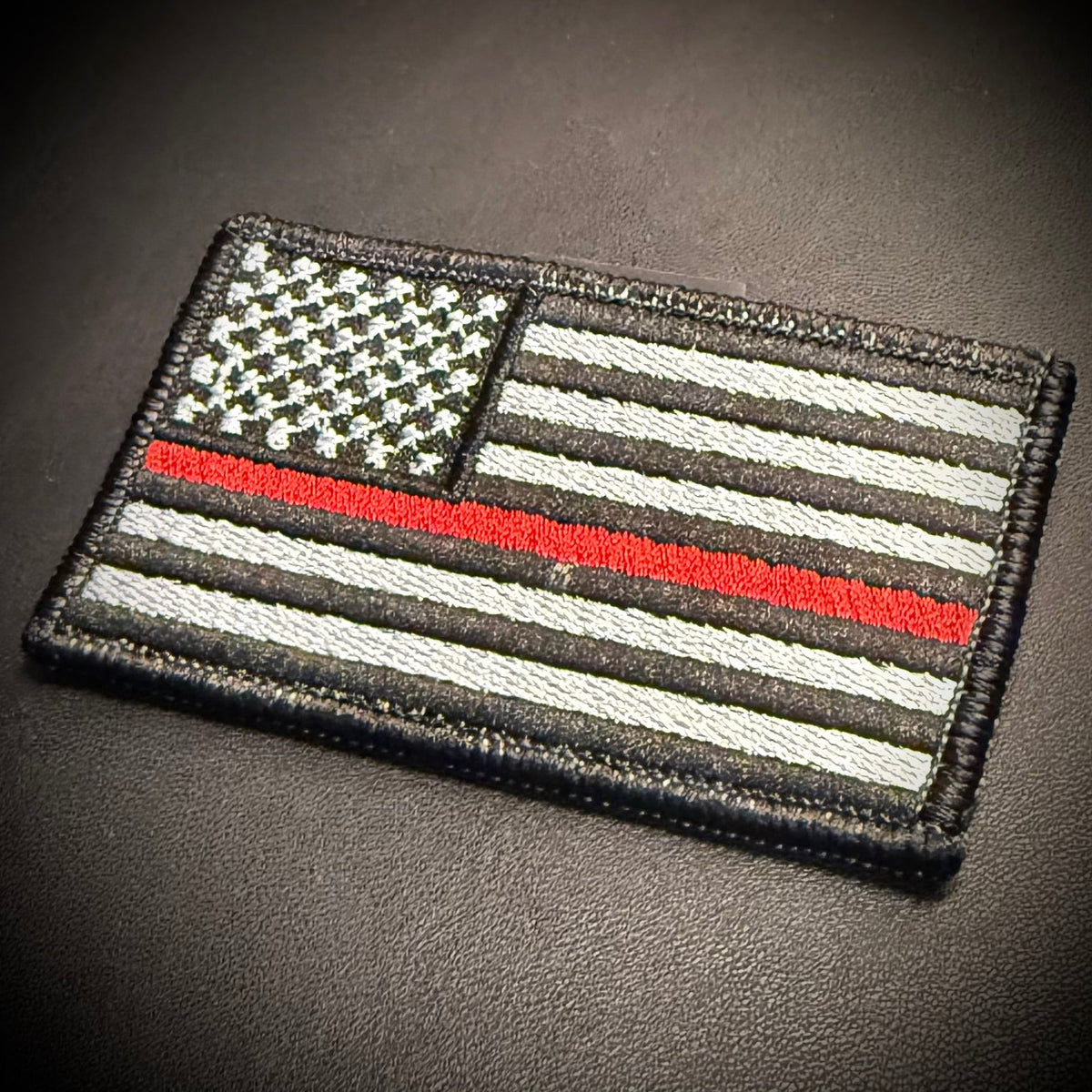 Thin Red Line American Flag Firefighter Patch, 2x3.5" | Made in USA | VELCRO® Brand Hook Backing