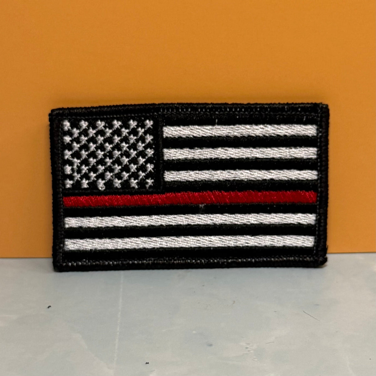 Thin Red Line American Flag Firefighter Patch, 2x3.5" | Made in USA | VELCRO® Brand Hook Backing