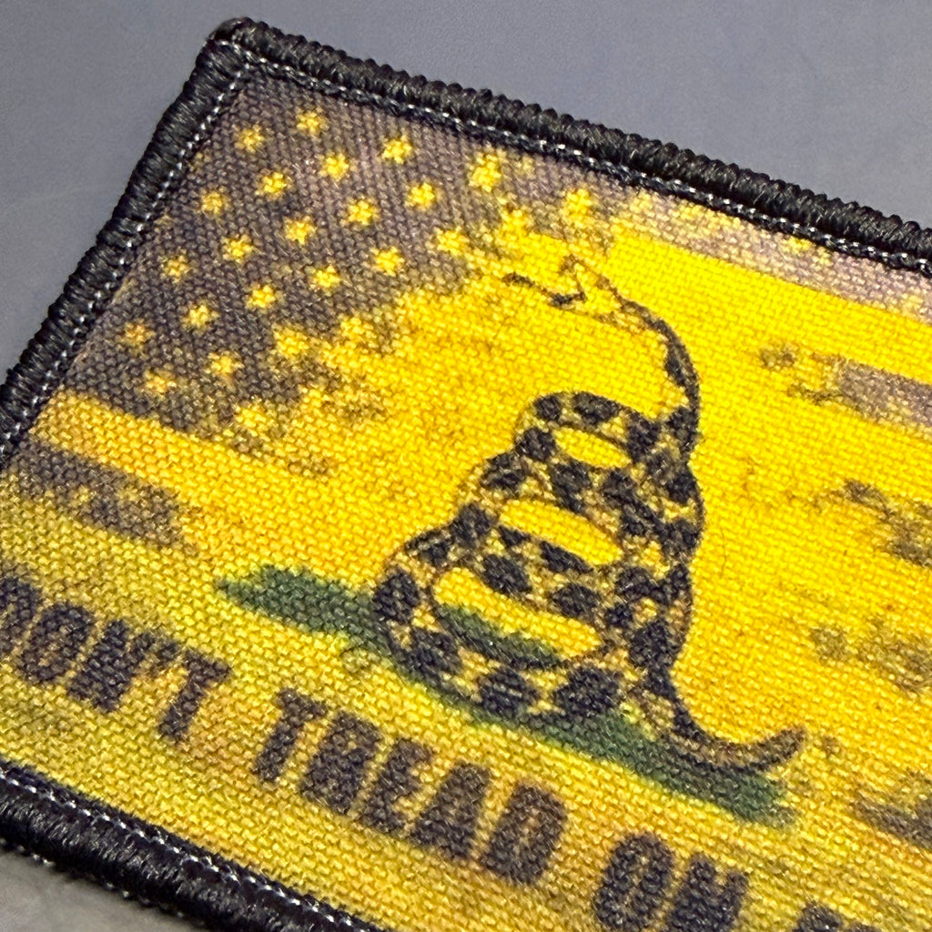 Don't Tread On Me American Flag Printed Morale Patch, 2.5x3" | VELCRO® Brand Hook Backing