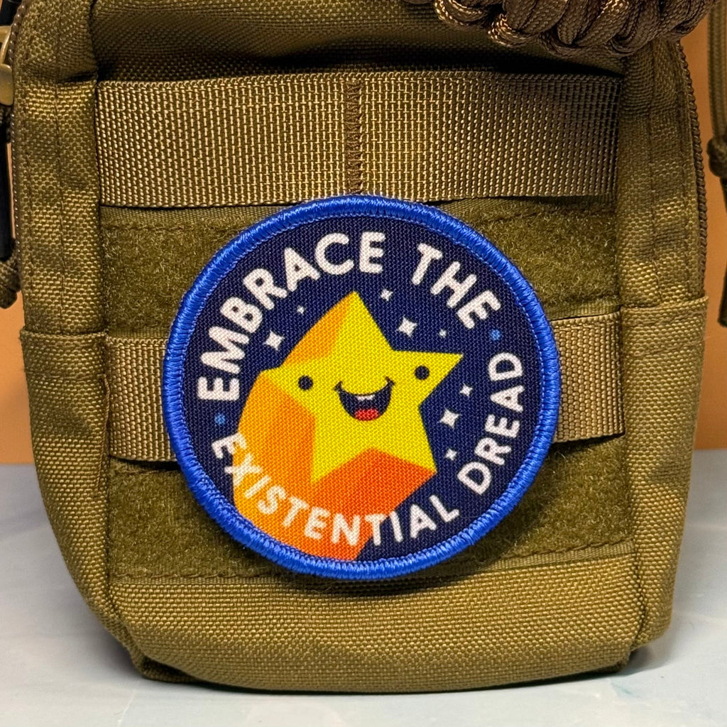 Embrace the Existential Dread Funny Morale Patch | Made in USA | VELCRO® Brand Hook Backing