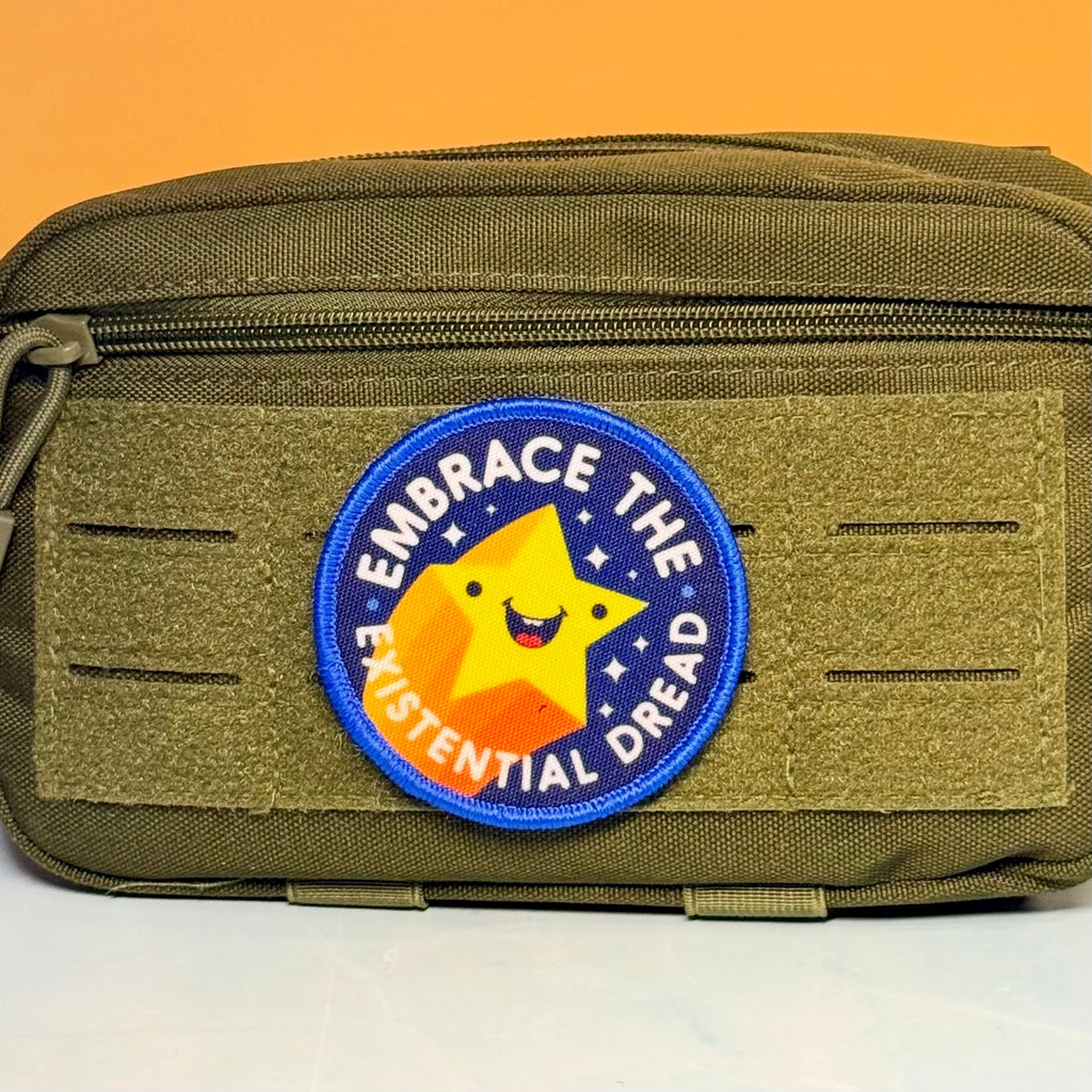 Embrace the Existential Dread Funny Morale Patch | Made in USA | VELCRO® Brand Hook Backing