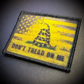 Don't Tread On Me American Flag Printed Morale Patch, 2.5x3" | VELCRO® Brand Hook Backing