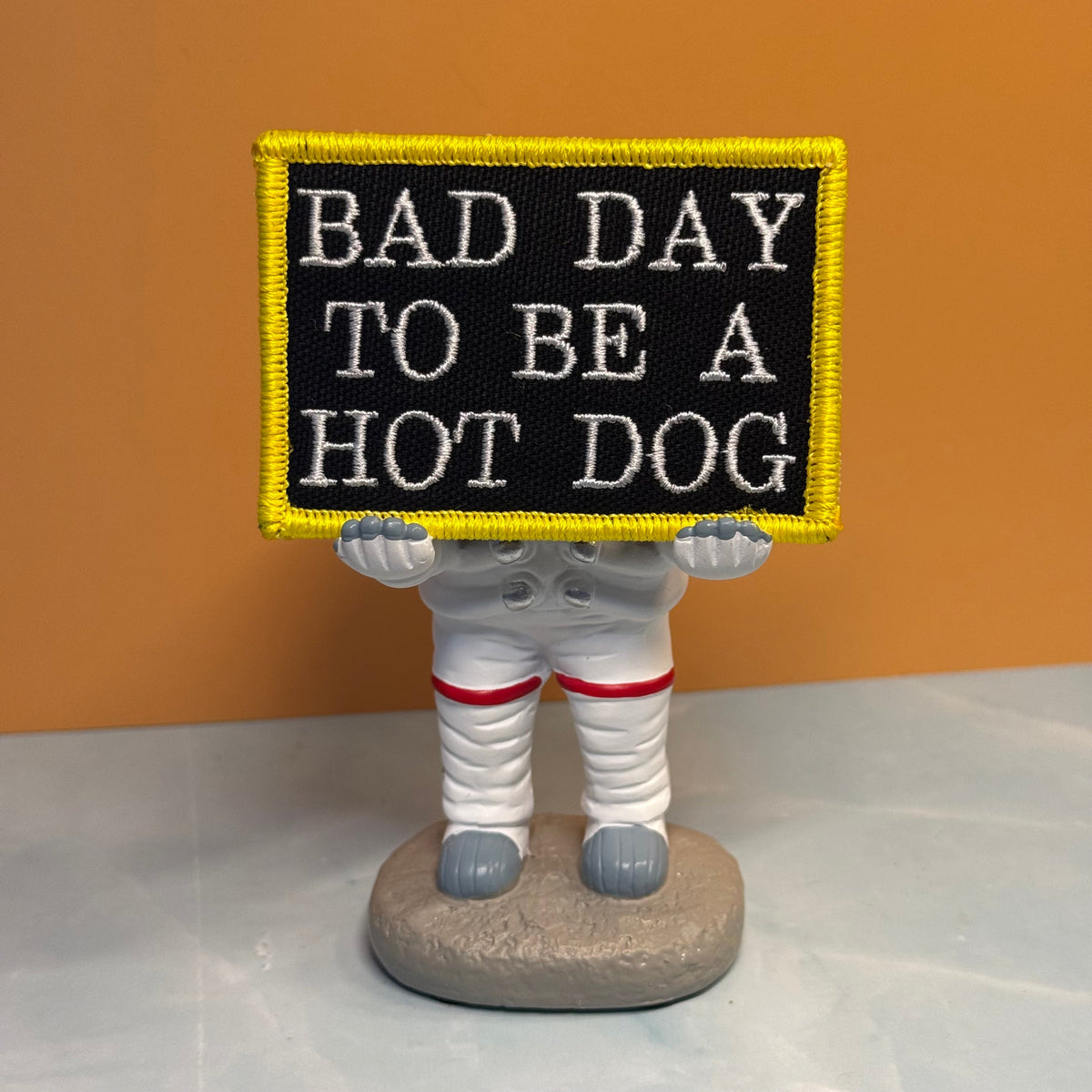 Bad Day To Be A Hot Dog Funny Morale Patch, 2x3" | Made in USA | VELCRO® Brand Hook Backing
