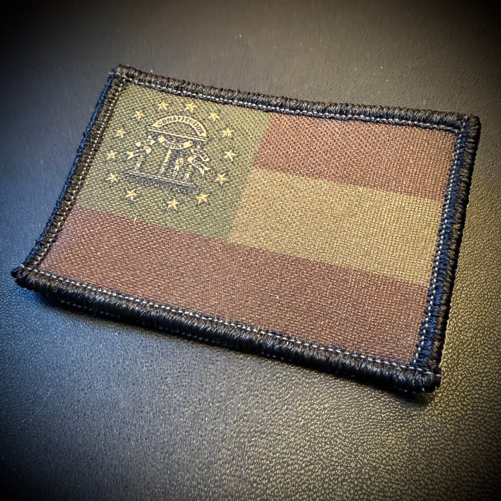 Georgia State Flag Printed Morale Patch, 2x3" | VELCRO® Brand Hook Backing