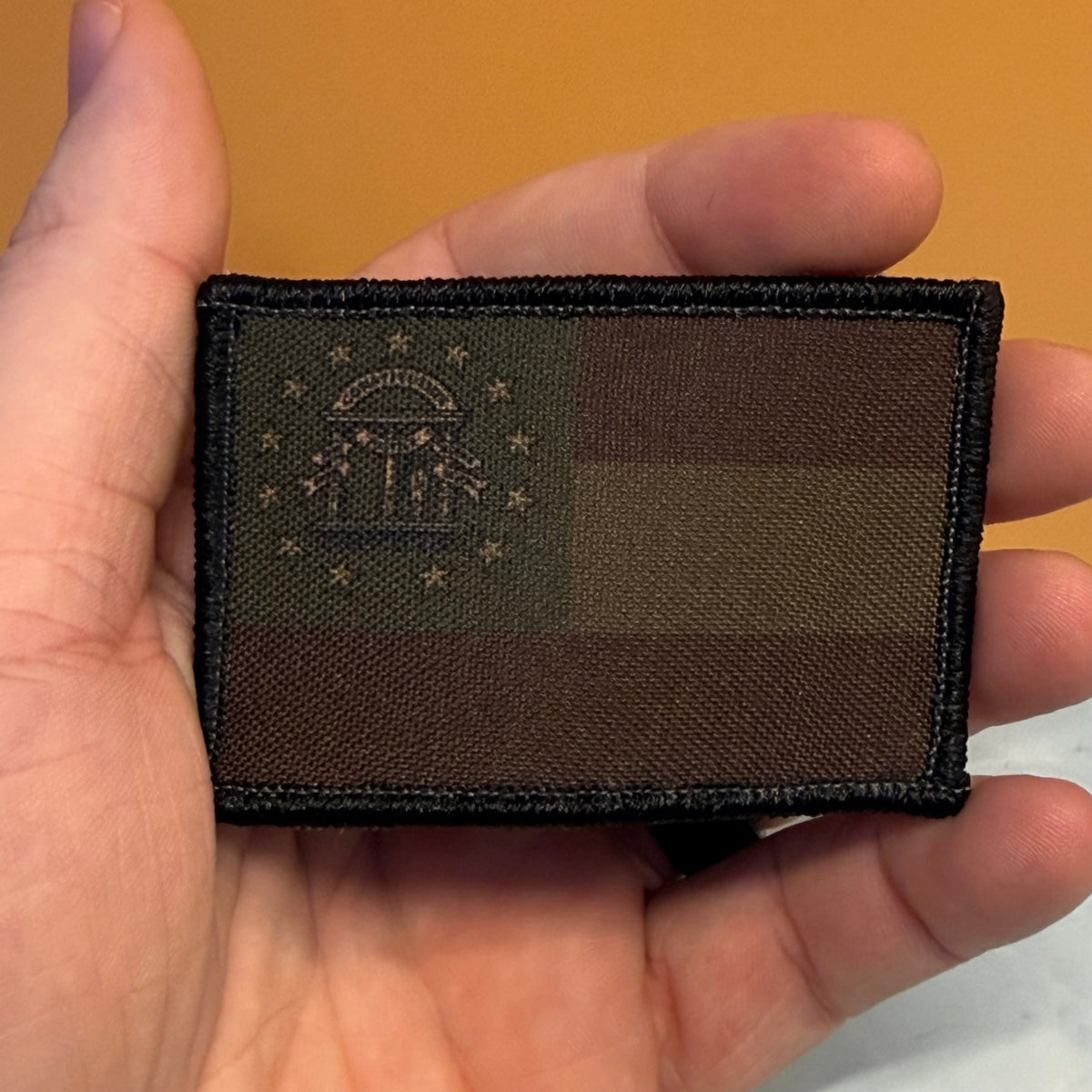 Georgia State Flag Printed Morale Patch, 2x3" | VELCRO® Brand Hook Backing