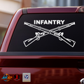 Infantry Crossed Rifles Vinyl Decal | Military Vehicle Window Sticker | Made In USA