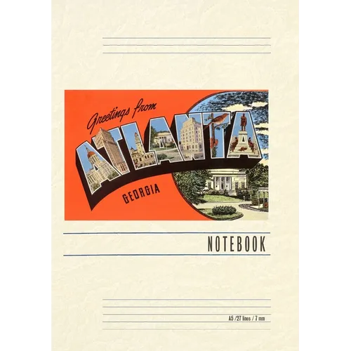 Vintage Lined Notebook Greetings from Atlanta - Paperback