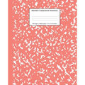 Marbled Composition Notebook: Coral Pink Marble Wide Ruled Paper Subject Book - Paperback
