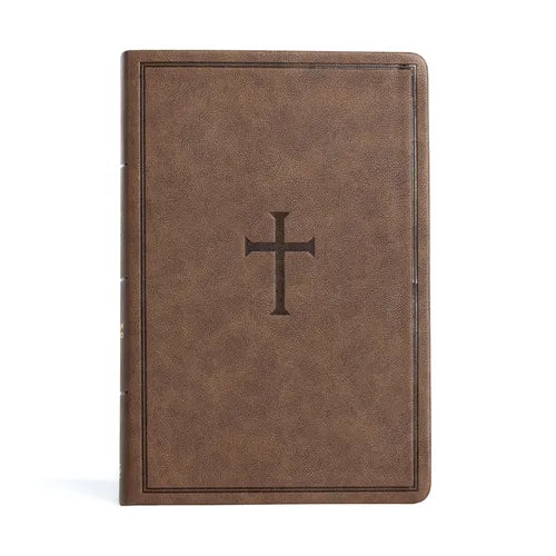 CSB Giant Print Reference Bible, Brown Leathertouch, Indexed - Imitation Leather