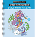 Brain Games - Color by Number - Large Print: Ocean - Spiral