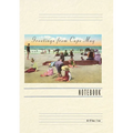 Vintage Lined Notebook Greetings from Cape May, New Jersey, Beach Scene