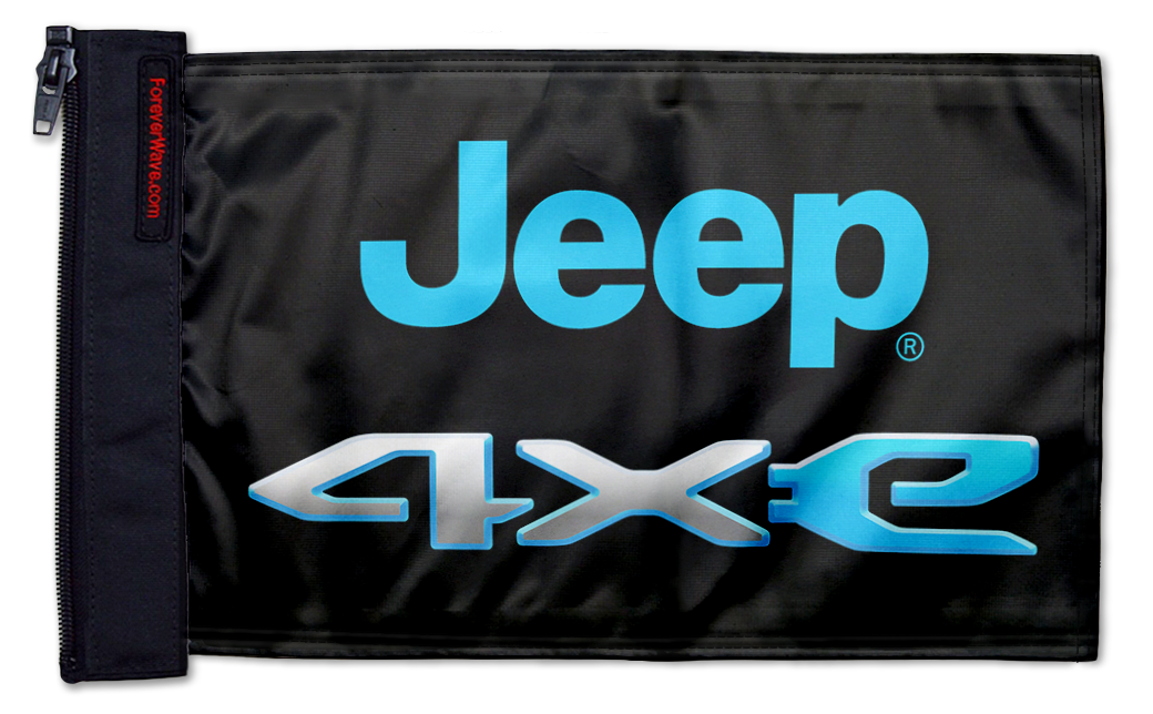 Jeep 4Xe 12"x18" Forever Wave Flag for Jeep Wrangler TJ 1996-2006
