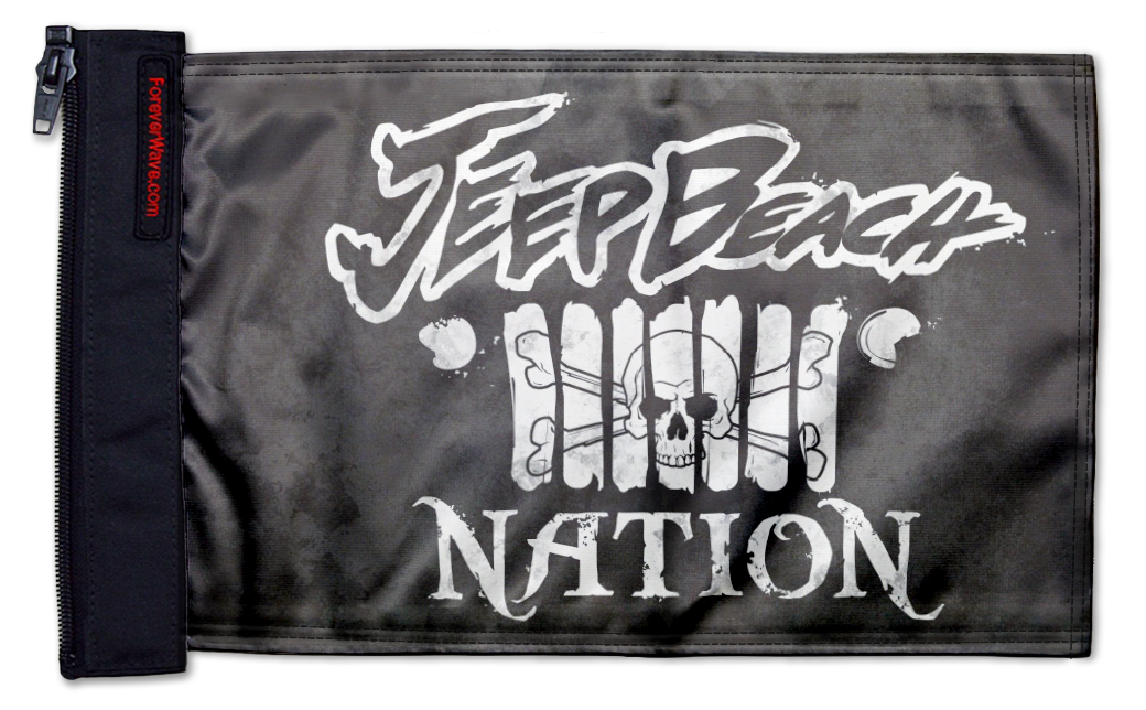 Jeep Beach Nation 12"x18" Forever Wave Flag for Boats