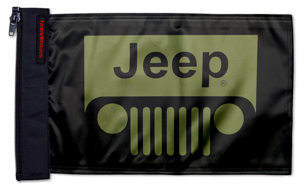 Jeep Grill 12"x18" Forever Wave Flag for Jeep Wrangler JL 2-Door 2018-Present