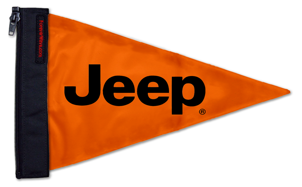 Jeep Safety Orange TR12"x18" Forever Wave Flag for Bronco