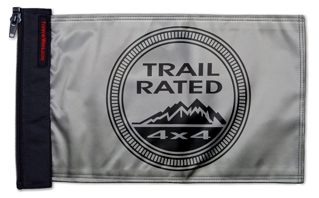 Trail Rated 12"x18" Forever Wave Flag for Jeep Wrangler LJ 2003-2006