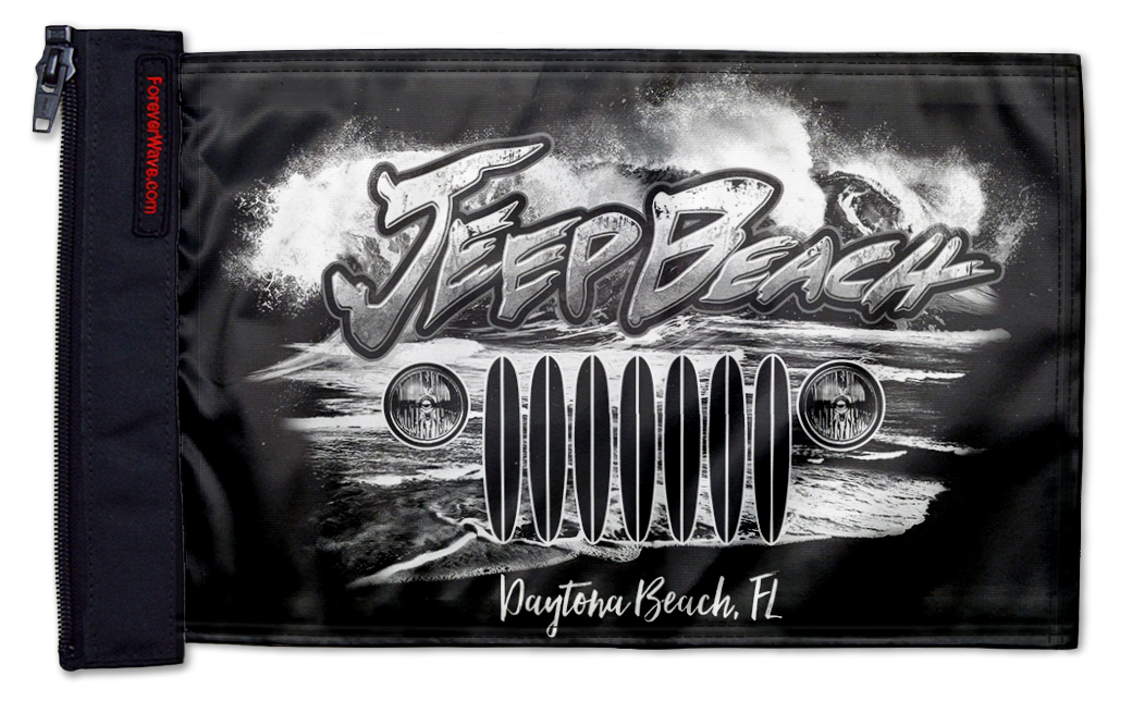 Jeep Beach 12"x18" Forever Wave Flag for Boats