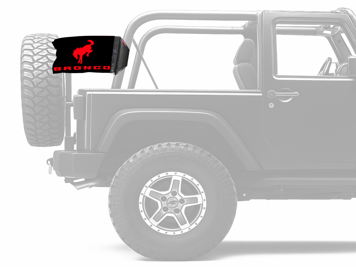 Bucking Bronco 12"x18" Forever Wave Flag for Jeep Wrangler LJ 2003-2006