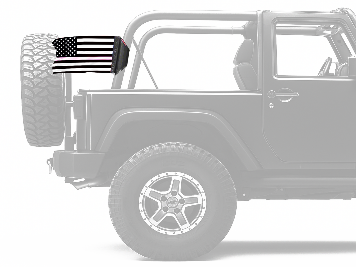 USA Subdued Thin Pink Line 12"x18" Forever Wave Flag for Jeep Wrangler JL 2-Door 2018-Present