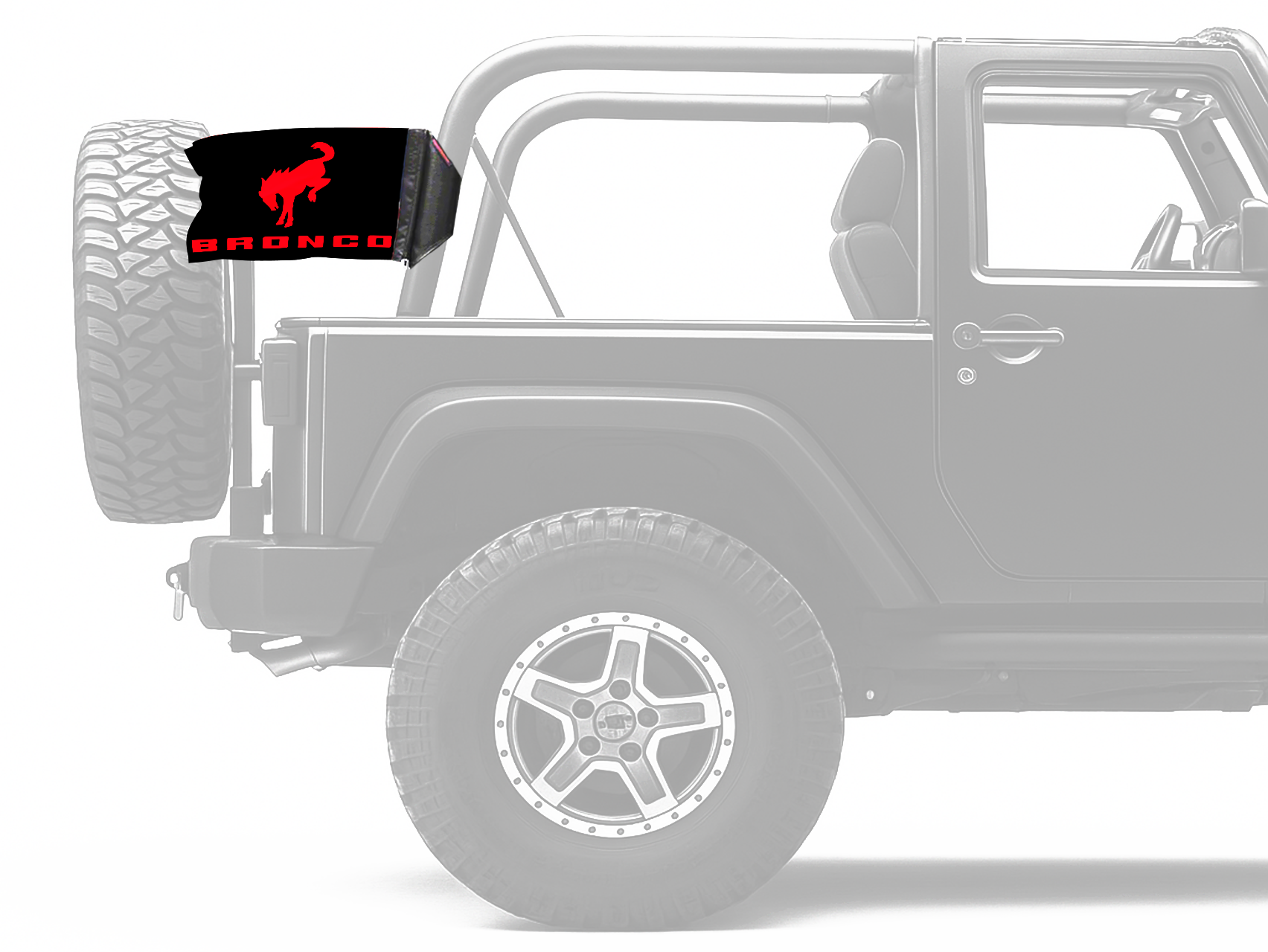 Bucking Bronco 12"x18" Forever Wave Flag for Jeep Wrangler YJ 1986-1995