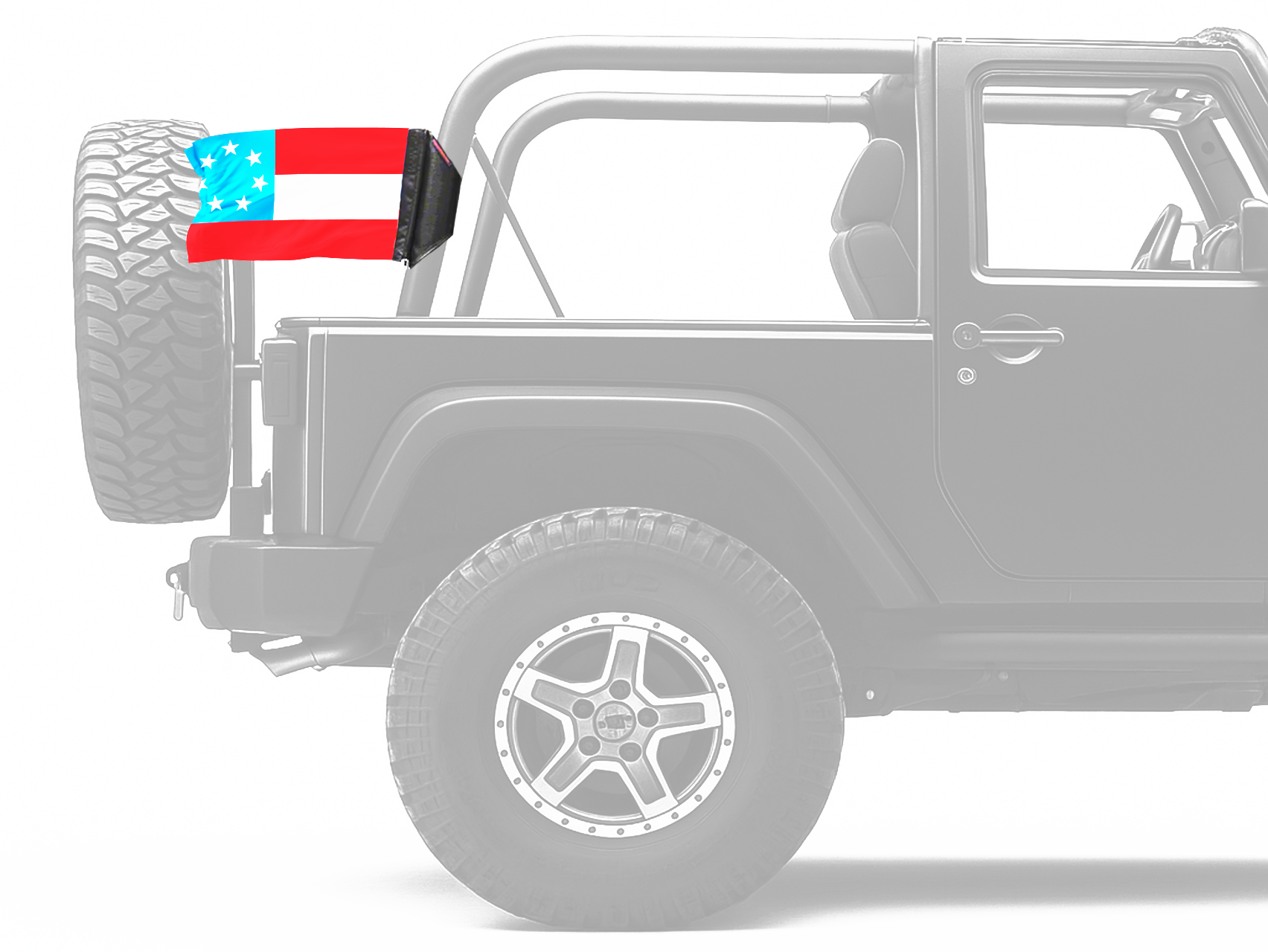 1st Confederate 7 Star 12"x18" Forever Wave Flag for Jeep Wrangler JL 2-Door 2018-Present