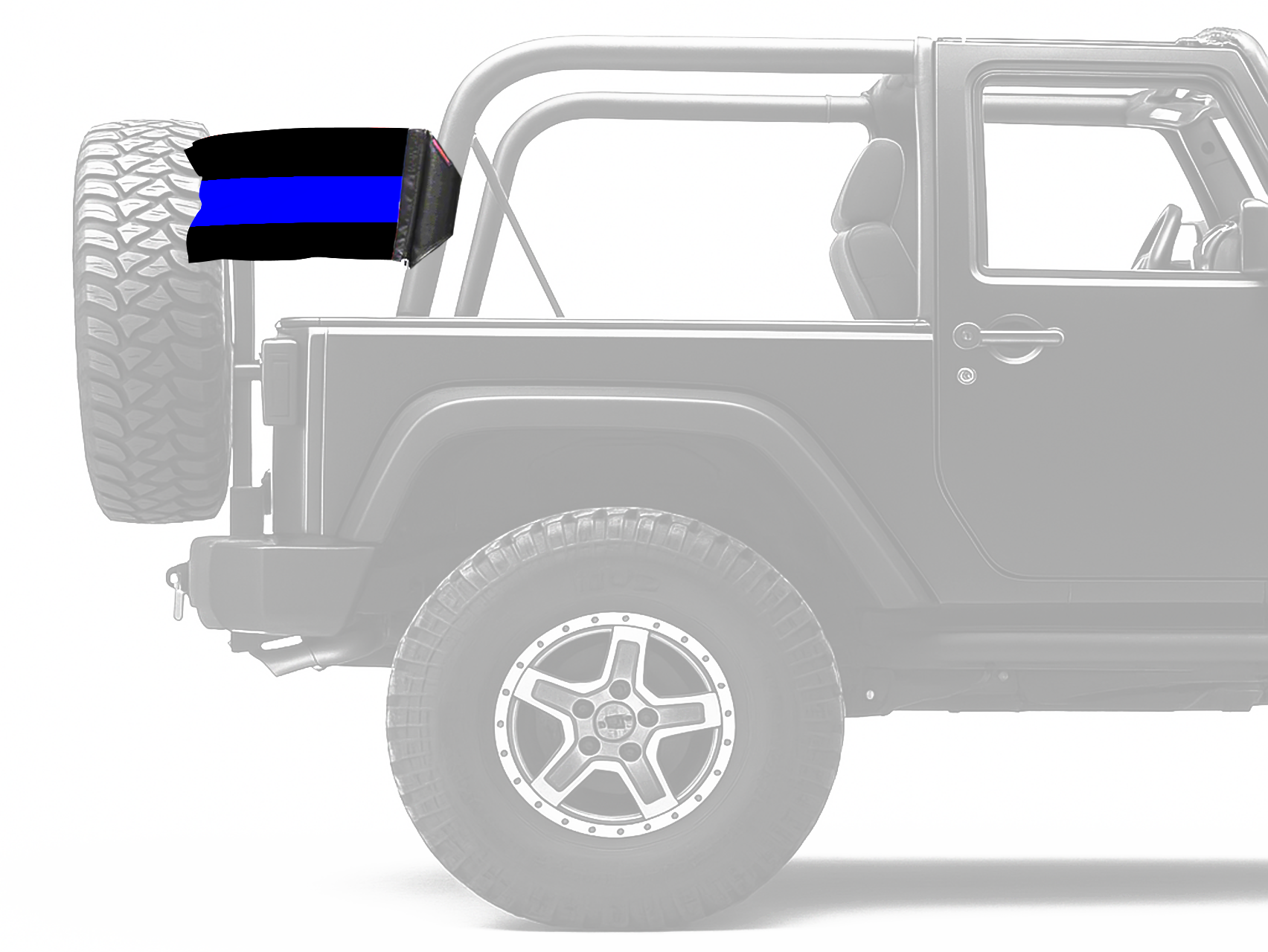 Thin Blue Line 12"x18" Forever Wave Flag for Jeep Wrangler JL 2-Door 2018-Present