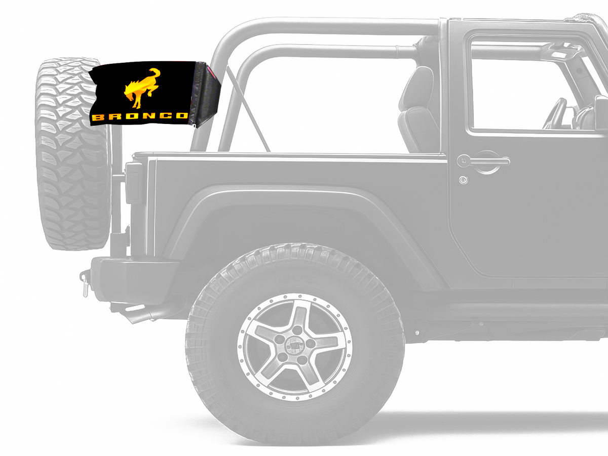 Bucking Bronco 12"x18" Forever Wave Flag for Jeep Wrangler CJ-7 and CJ-8 1976-1986