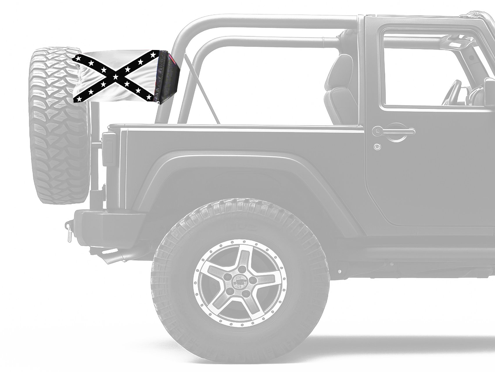 Confederate Subdued 12"x18" Forever Wave Flag for Jeep Wrangler JL 2-Door 2018-Present