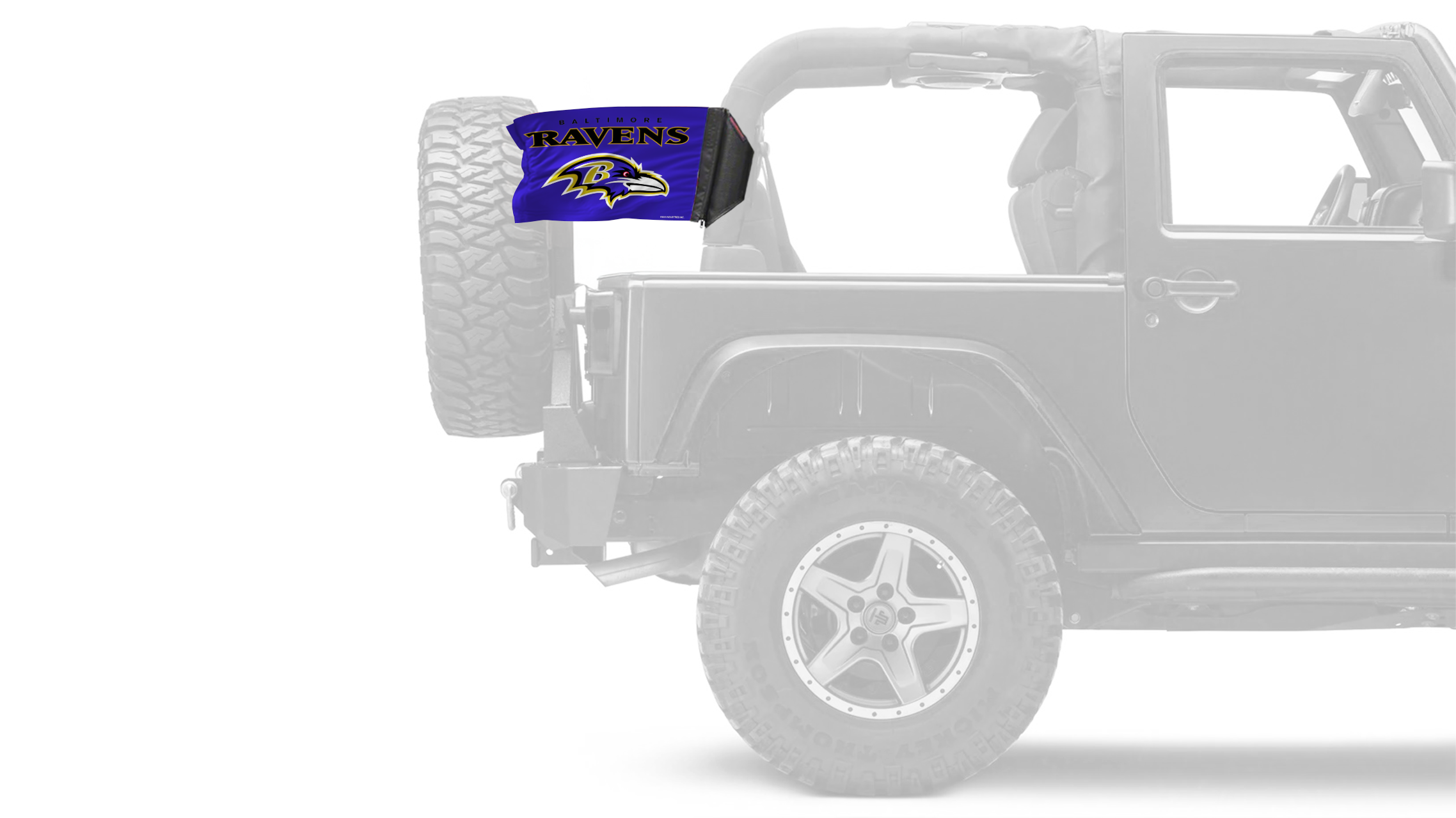 Baltimore Ravens 11"x17" Forever Wave Flag for Jeep Wrangler TJ 1996-2006