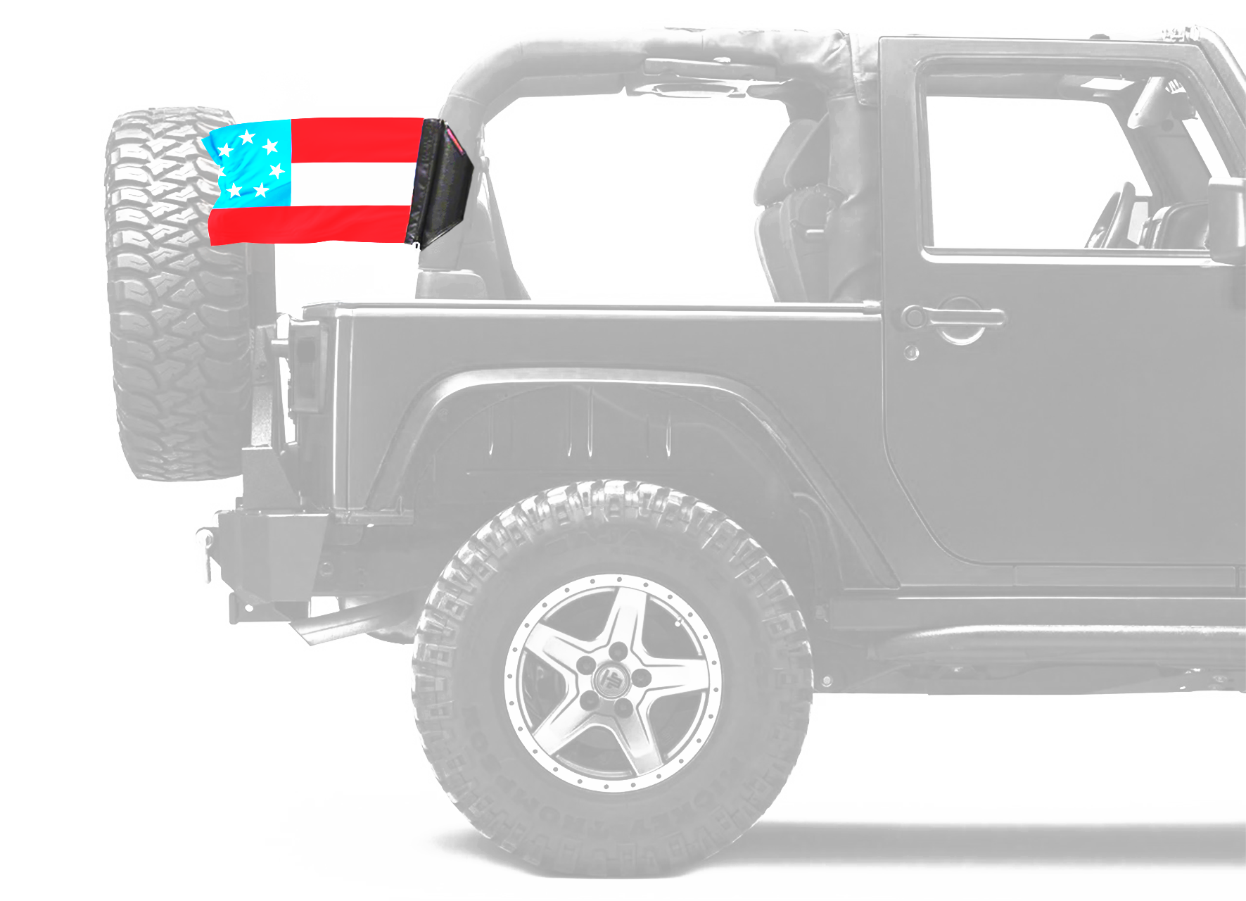 1st Confederate 7 Star 12"x18" Forever Wave Flag for Jeep Wrangler YJ 1986-1995
