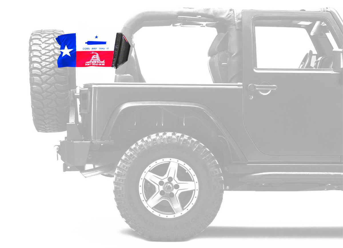 State Flag Texas Don't Tread 12"x18" Forever Wave Flag for Jeep Wrangler JK 2-Door 2007-2018