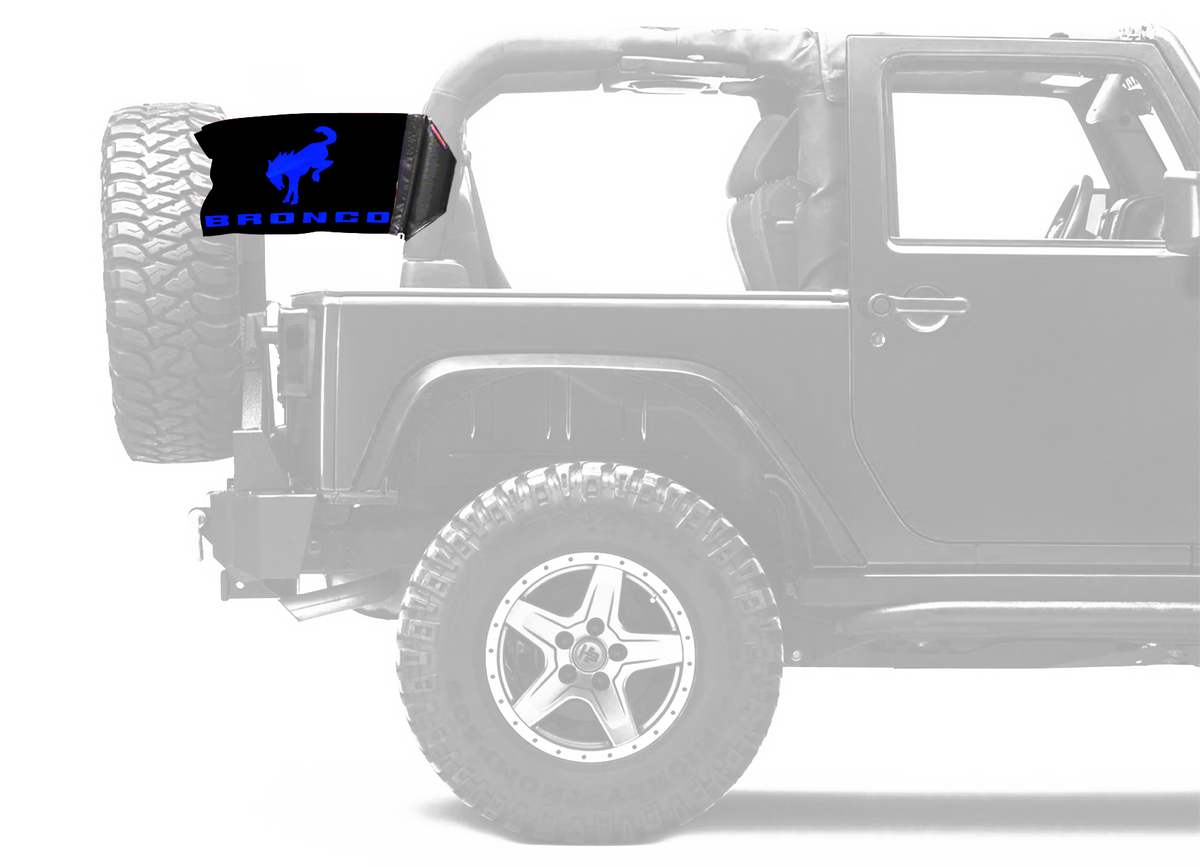 Bucking Bronco 12"x18" Forever Wave Flag for Jeep Wrangler TJ 1996-2006