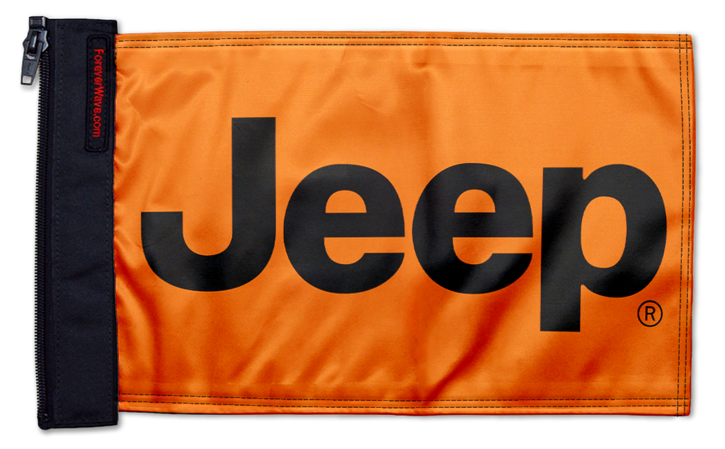 Jeep Safety Orange SQ12"x18" Forever Wave Flag