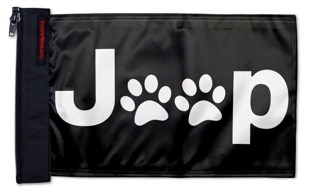 Jeep Paws 12"x18" Forever Wave Flag for Boats