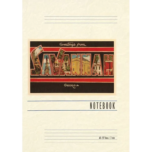 Vintage Lined Notebook Greetings from Savannah - Paperback