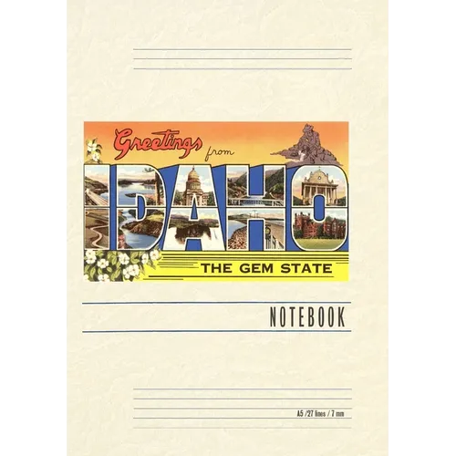 Vintage Lined Notebook Greetings from Idaho, the Gem State