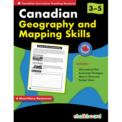 Canadian Geography and Mapping Skills Grades 3-5 - Paperback