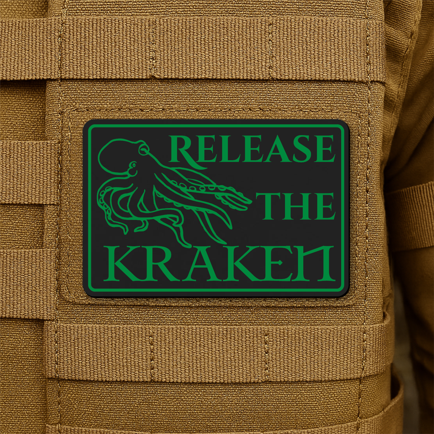 Release The Kraken Funny Nautical Morale Patch 2"x3" Hook & Loop | Made in USA