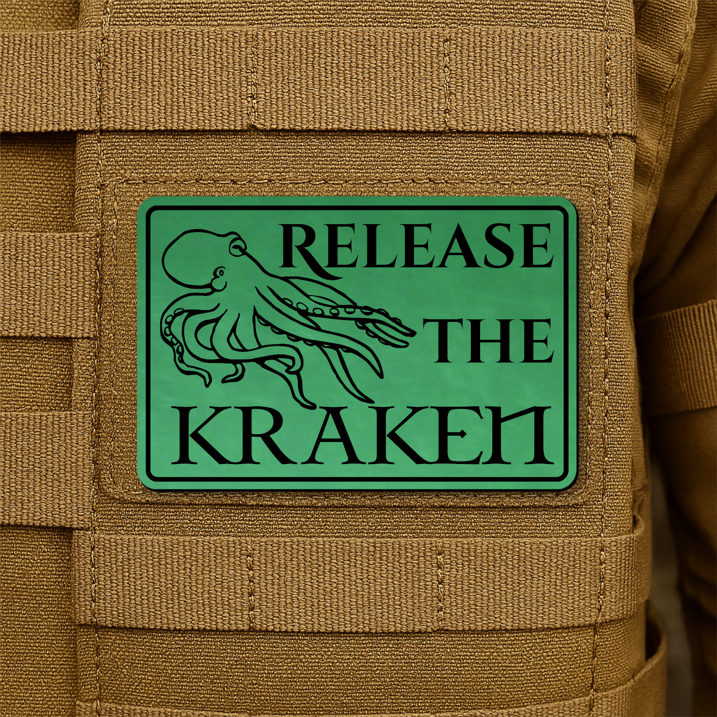 Release The Kraken Funny Nautical Morale Patch 2"x3" Hook & Loop | Made in USA