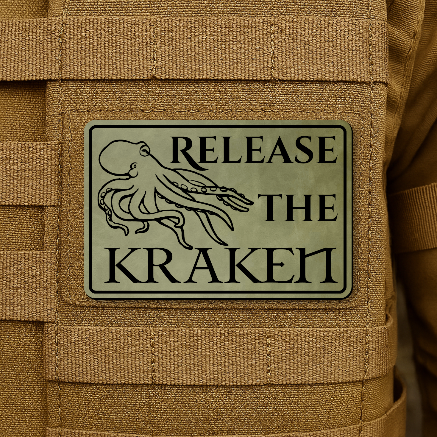 Release The Kraken Funny Nautical Morale Patch 2"x3" Hook & Loop | Made in USA