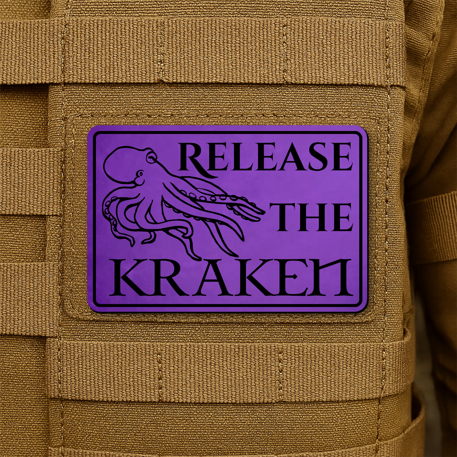 Release The Kraken Funny Nautical Morale Patch 2"x3" Hook & Loop | Made in USA