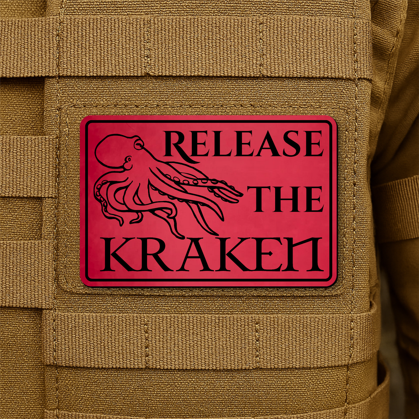 Release The Kraken Funny Nautical Morale Patch 2"x3" Hook & Loop | Made in USA