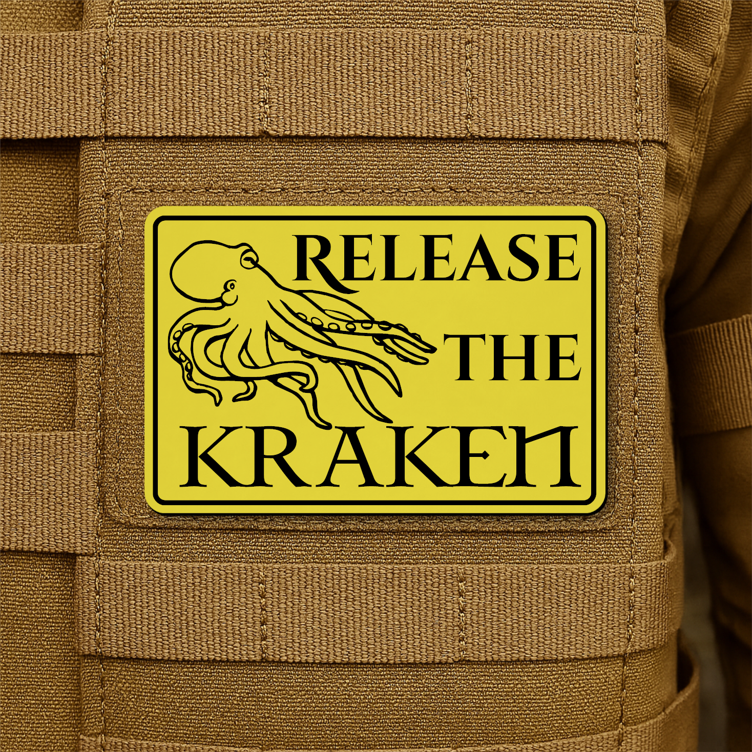 Release The Kraken Funny Nautical Morale Patch 2"x3" Hook & Loop | Made in USA