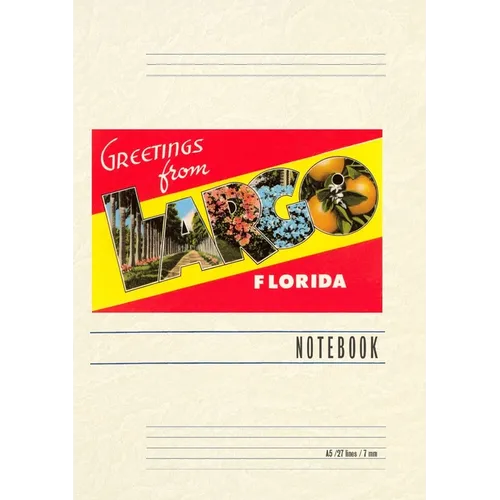 Vintage Lined Notebook Greetings from Largo, Florida