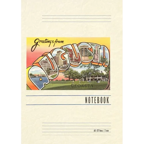 Vintage Lined Notebook Greetings from Augusta