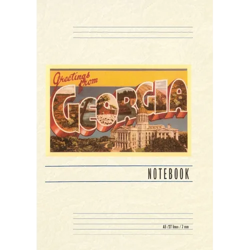 Vintage Lined Notebook Greetings from Georgia - Paperback