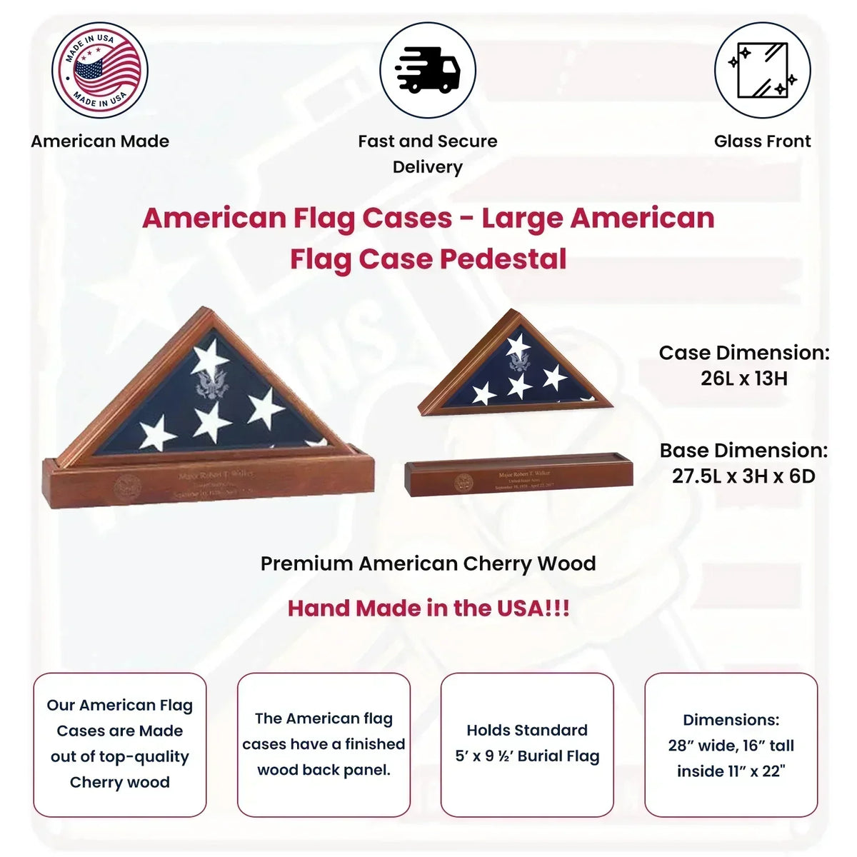 American Flag Cases With USAF Emblem