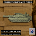 M1 Abrams Main Battle Tank Engraved Tactical Morale Patch, 1.4x4” | Made in USA | VELCRO® Brand Hook Backing
