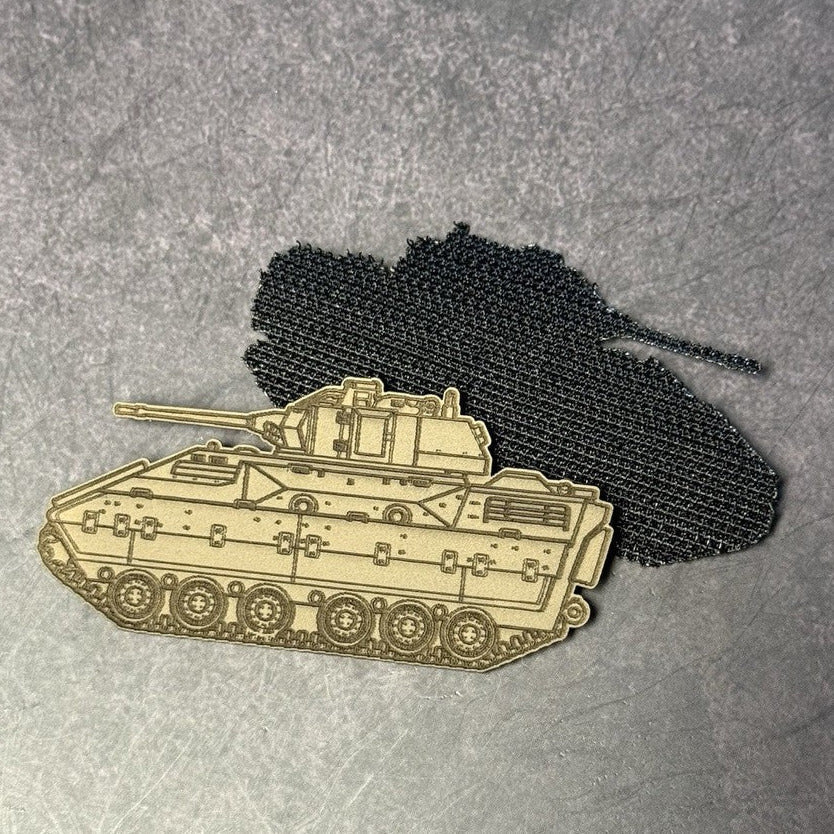 M2/M3 Bradley Fighting Vehicle Morale Patch, 1.4x3” | Made in USA | VELCRO® Brand Hook Backing