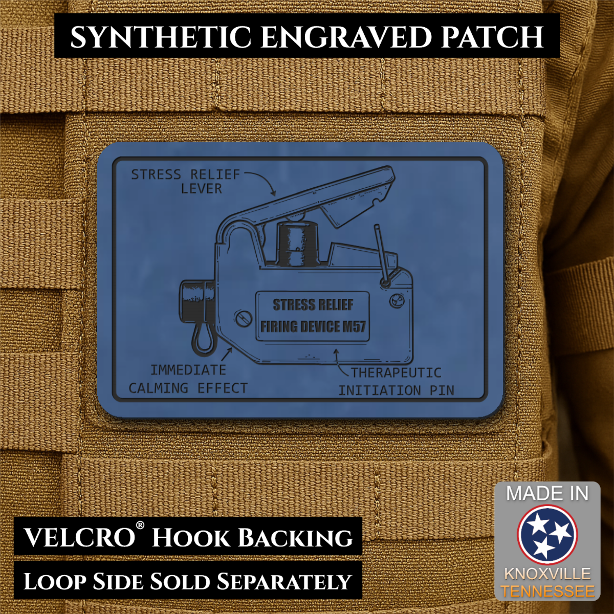 M57 Claymore Mine Clacker Funny Morale Patch, 2x3" | Made in USA | VELCRO® Brand Hook Backing